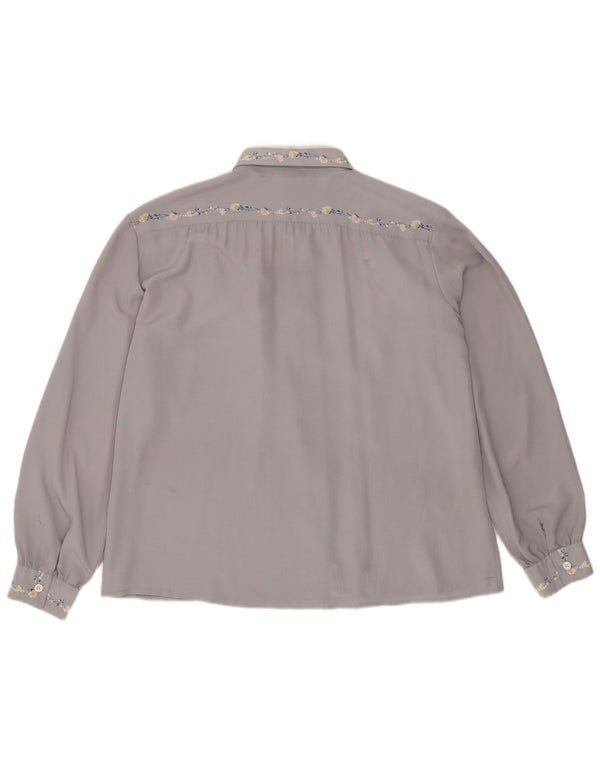 Bluză Cămașă Vintage Femei IT 50 XL Albastru Floral