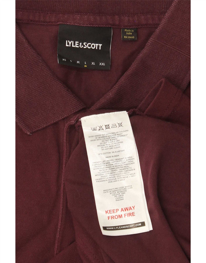 Tricou polo pentru bărbați Lyle & Scott din bumbac burgundy mare