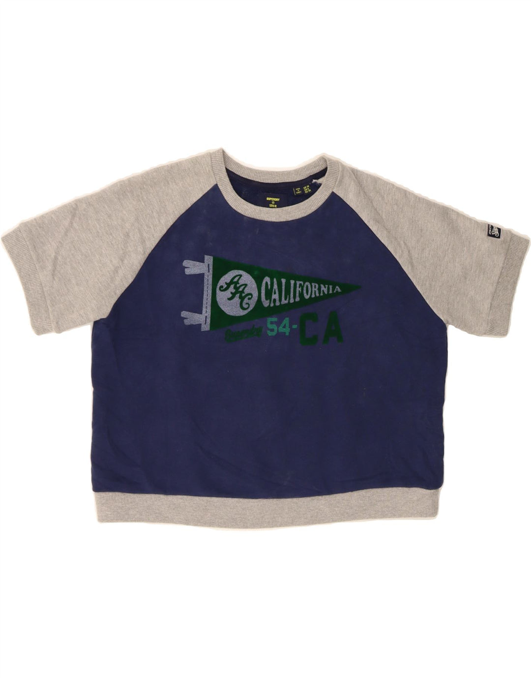 SUPERDRY Womens Oversized Graphic Sweatshirt Jumper UK 10 Small  Navy Blue Vintage Superdry and Second-Hand Superdry from Messina Hembry 