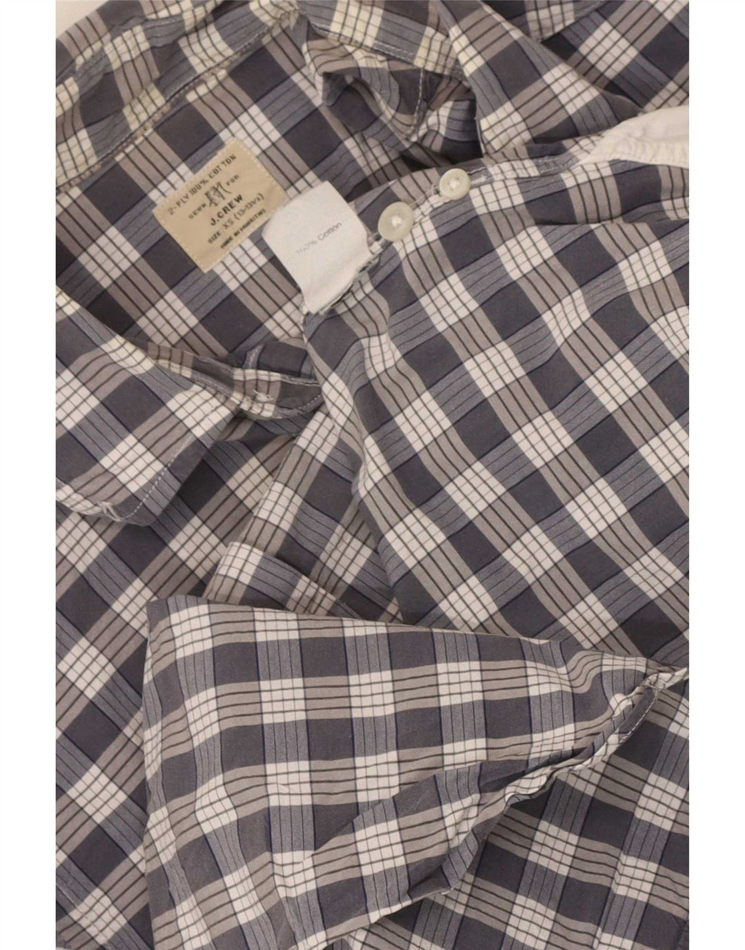 Cămașă pentru bărbați J. Crew Mărimea 13 1/2 XS Bumbac cu carouri gri