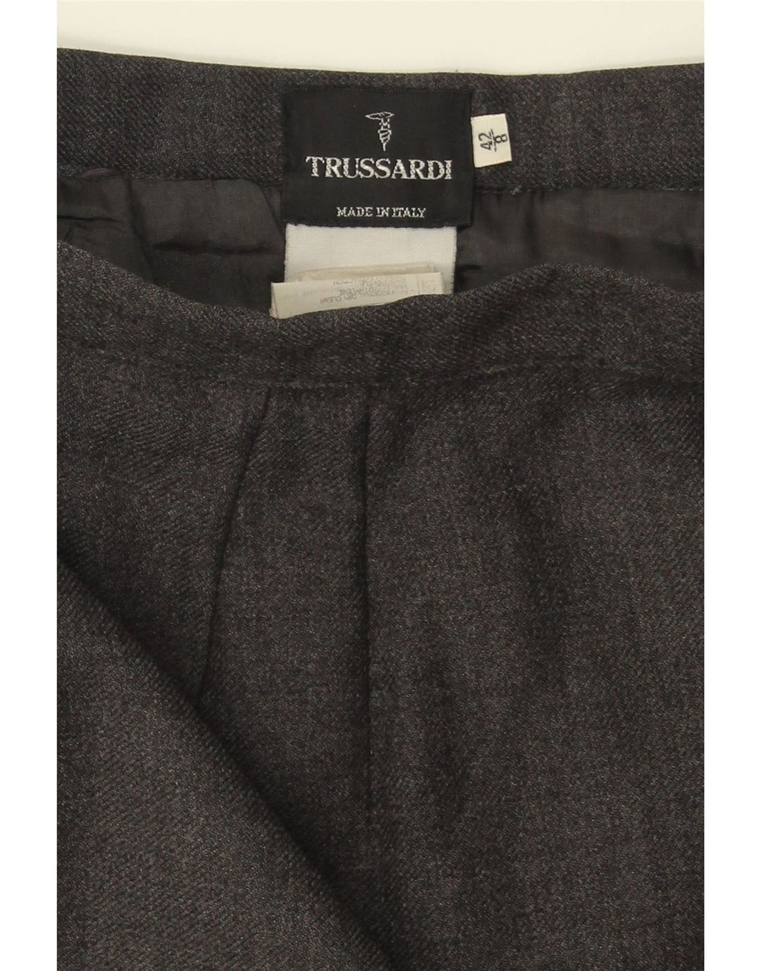 TRUSSARDI Womens Pencil Skirt US 8 Medium W30  Grey Acetate Vintage Trussardi and Second-Hand Trussardi from Messina Hembry 