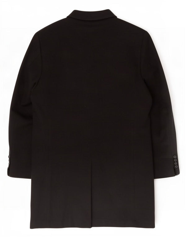 Pierre Cardin Mens Overcoat IT 54 2XL Black Wool