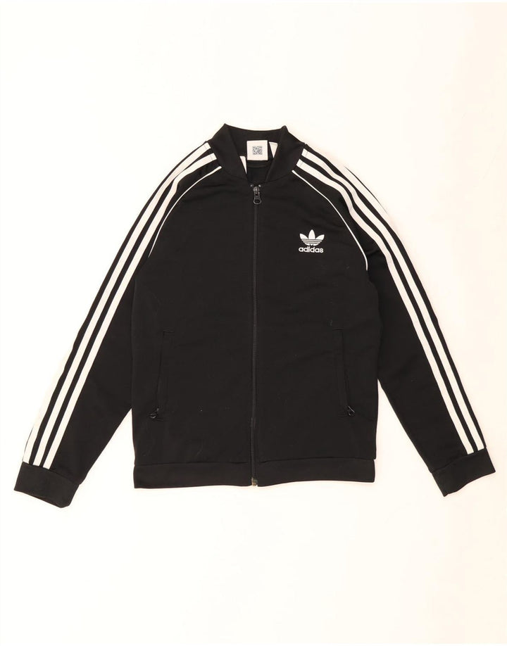 Jachetă de trening pentru băieți ADIDAS 10-11 ani, poliester negru
