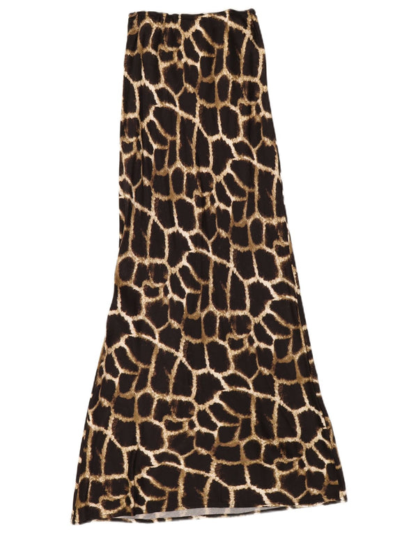 TOPSHOP Fusta Maxi pentru Femei UK 6 XS W24 Maro Viscoza Animal Print