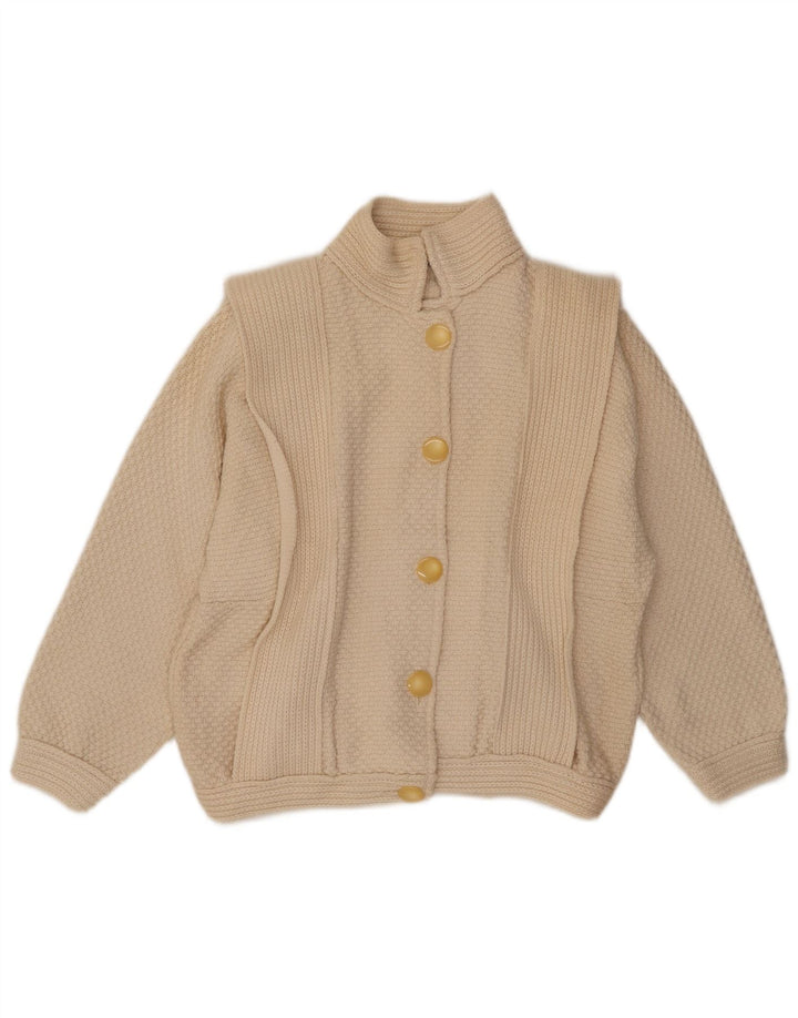 Pulover cardigan pentru femei VINTAGE UK 14 Bej mediu