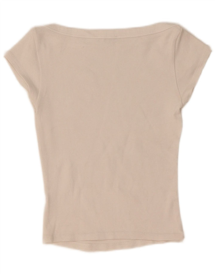 Tricou Crop pentru femei Zara UK 12 Medium White