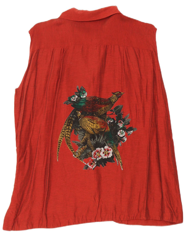 Bluză cu cămașă fără mâneci pentru femei Vintage UK 18 XL Bordeaux