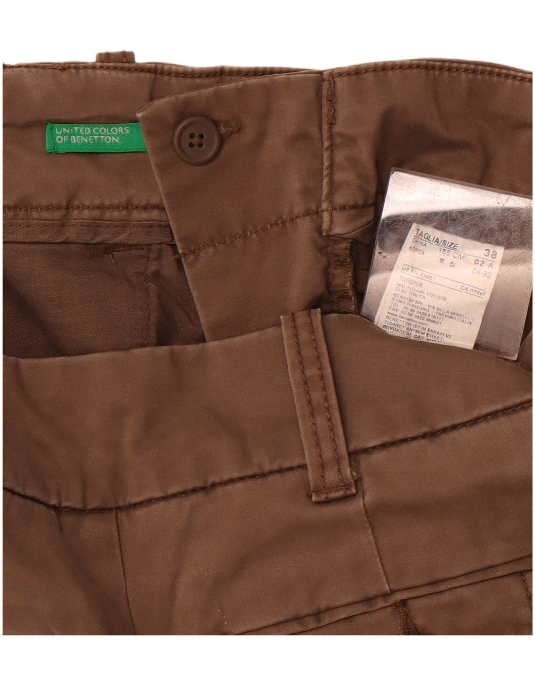 Pantaloni chino bootcut pentru femei BENETTON IT 38 XS W26 L30 maro bumbac