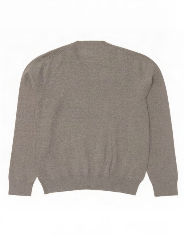Pulover pentru femei Marks & Spencer, cu decolteu în V, UK 18 XL, bumbac cu pete gri