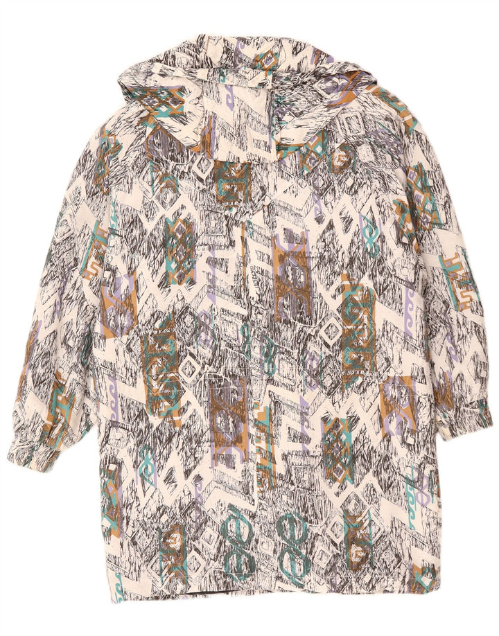 VINTAGE haină de vânt pentru femei UK 10 mic, multicoloră, geometrică