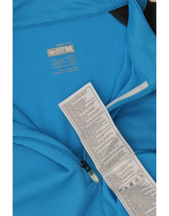 NIKE Mens Fit Dry Jersey Top UK 39/41 Medium Blue Colourblock Polyester