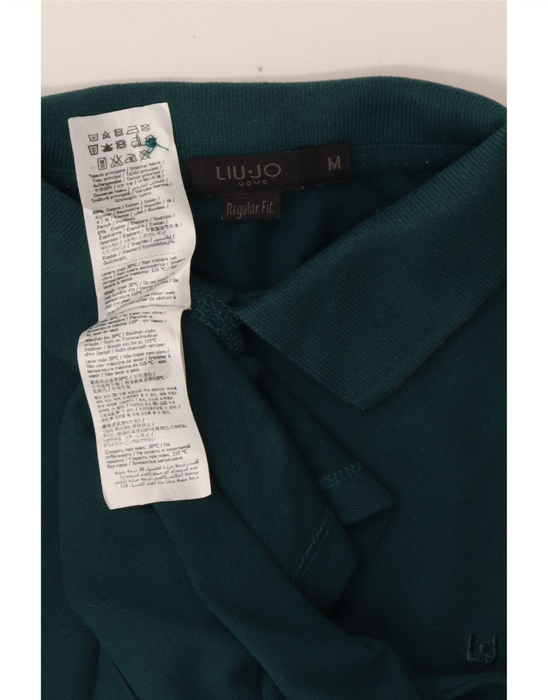 Tricou polo pentru bărbați LIU JO, bumbac verde mediu