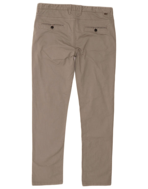 Pantaloni chino drepți pentru bărbați Zara EU 44 Large W34 L31 Gri