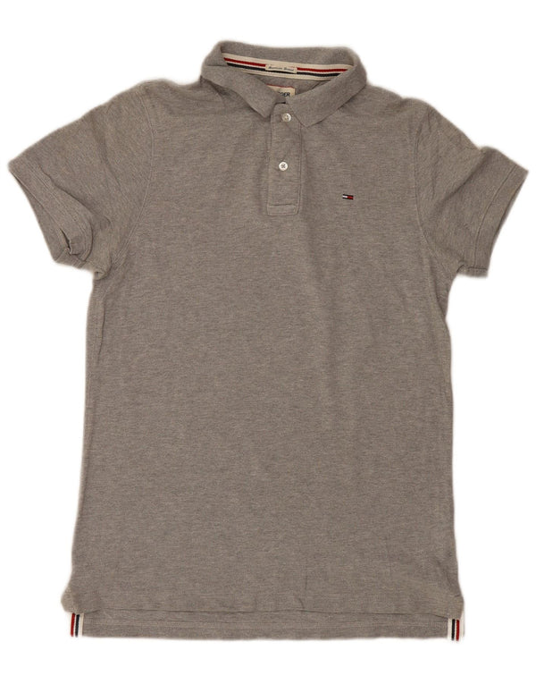 Tricou polo Tommy Hilfiger pentru bărbați, bumbac, gri mediu