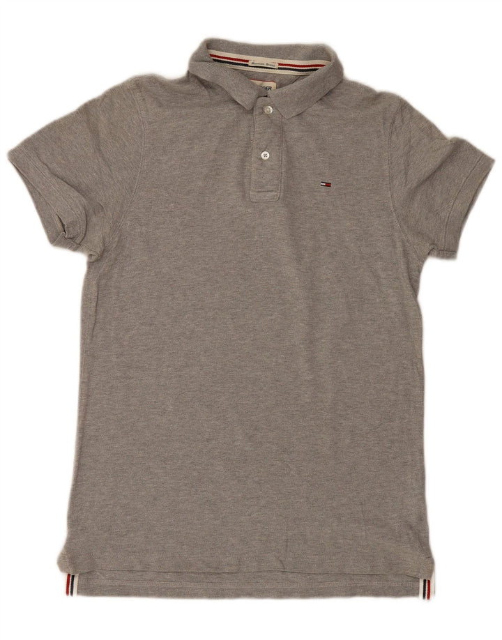 Tricou polo Tommy Hilfiger pentru bărbați, bumbac, gri mediu
