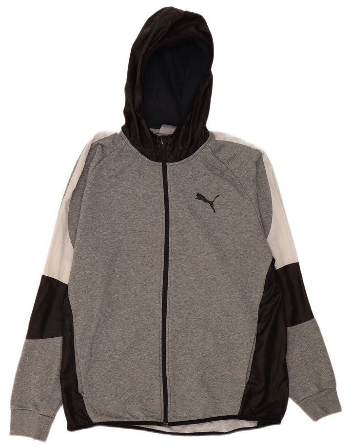 Pulover Puma pentru bărbați, cu fermoar, XL, gri Colorblock