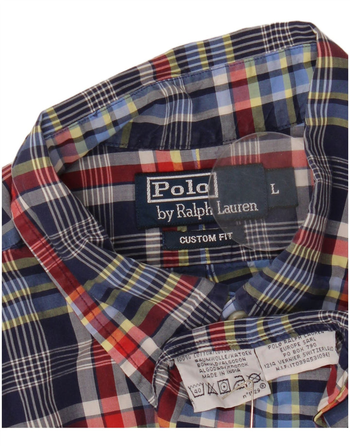 Cămașă personalizată Polo Ralph Lauren pentru bărbați, bumbac în carouri, albastru