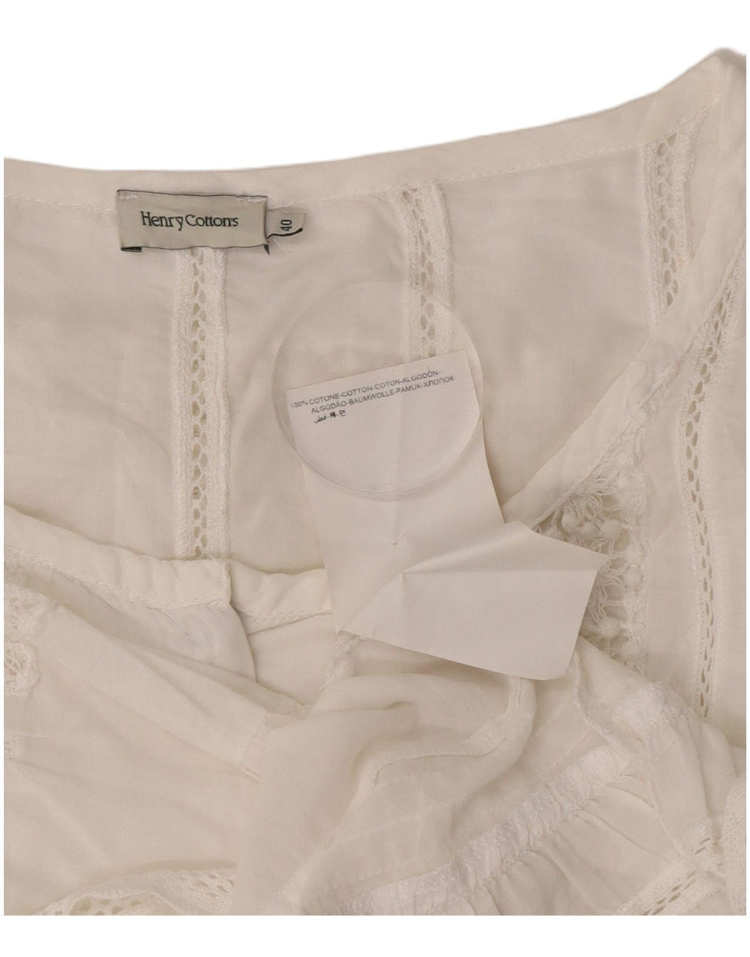 Top cu tunică supradimensionată pentru femei Henry s 3/4 IT 40 Small White