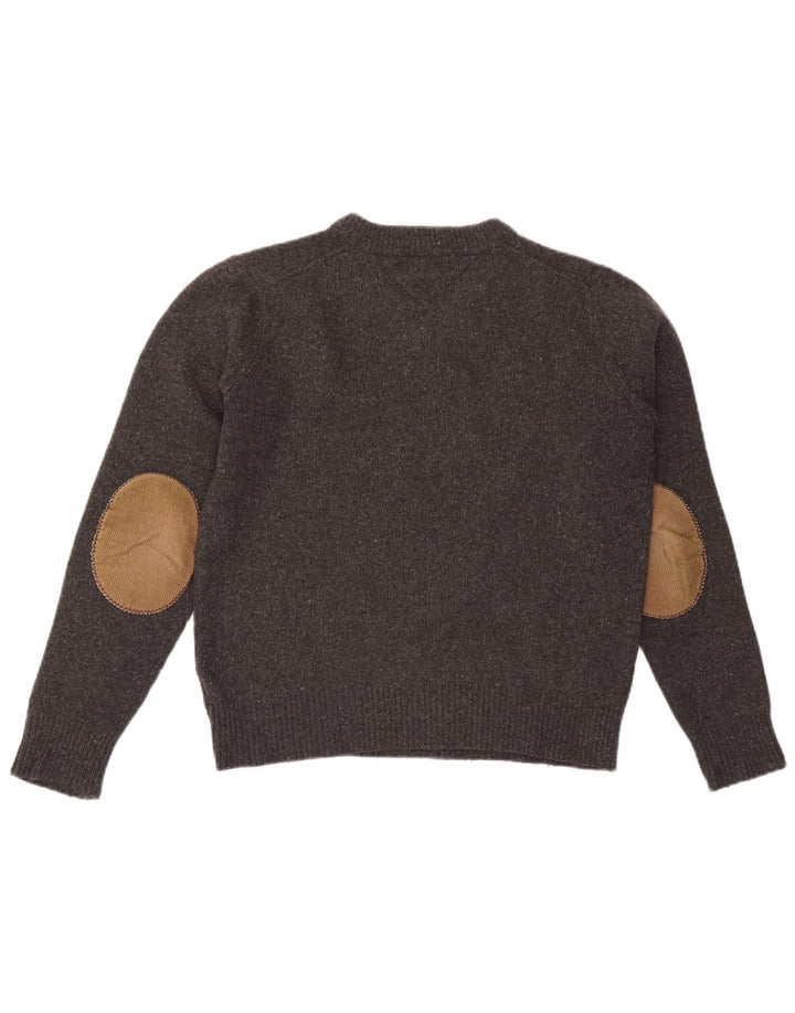 Pulover Tommy Hilfiger pentru bărbați, cu decolteu în V, din lână cu pete, gri mediu