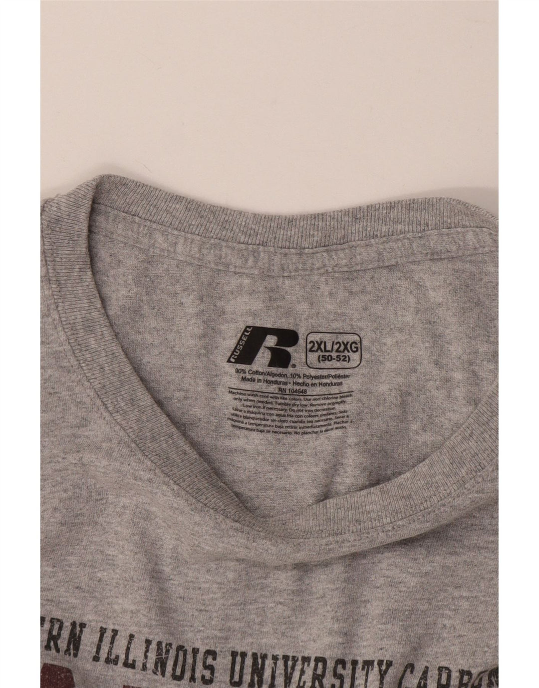 RUSSELL ATHLETIC Tricou grafic Salukis pentru bărbați Top 2XL bumbac gri