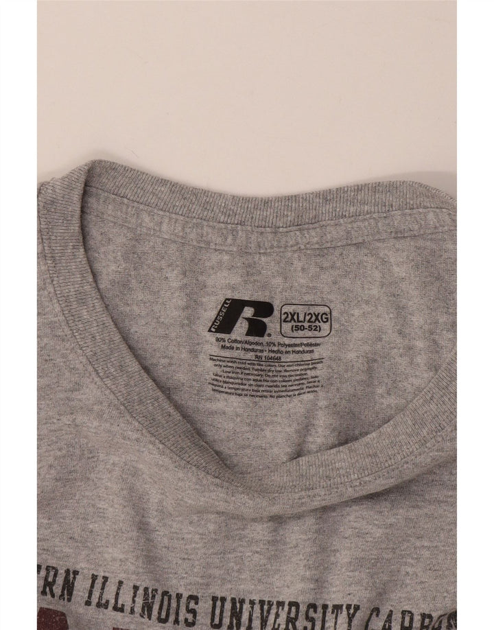 RUSSELL ATHLETIC Tricou grafic Salukis pentru bărbați Top 2XL bumbac gri