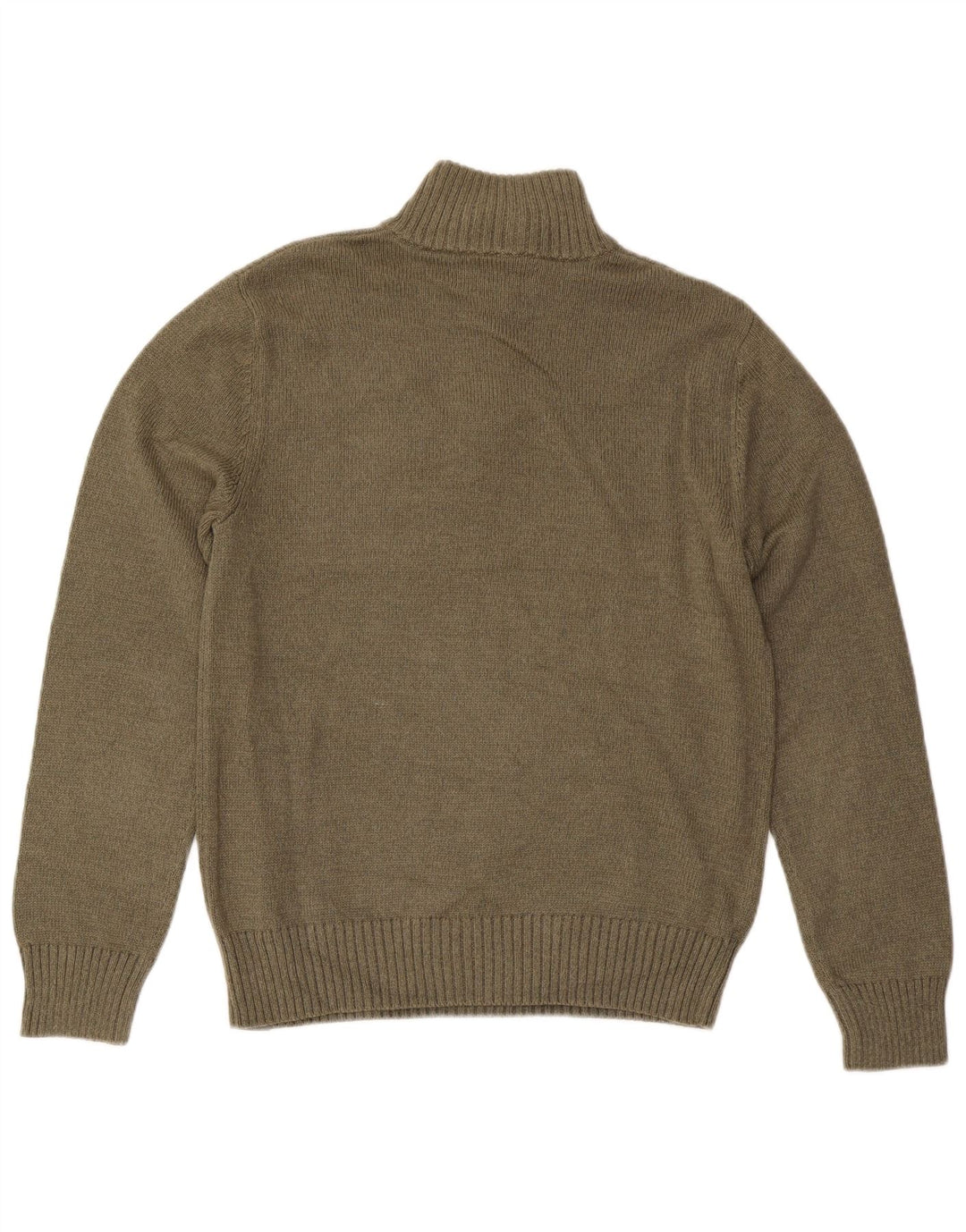EDDIE BAUER Pulover pentru bărbați cu fermoar și gât, bumbac mic kaki