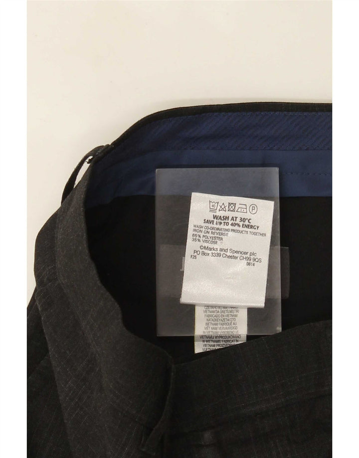 Pantaloni de costum pentru bărbați Marks & Spencer Super Slim Fit L32 L33 Gri Check