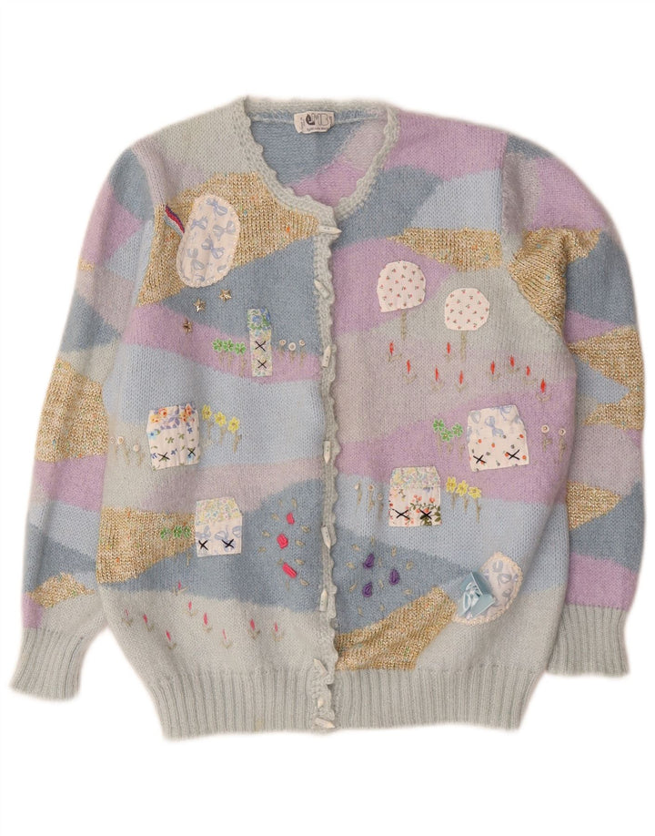 Pulover Cardigan Vintage pentru Damă UK 14 Medium Multicolor Noutate
