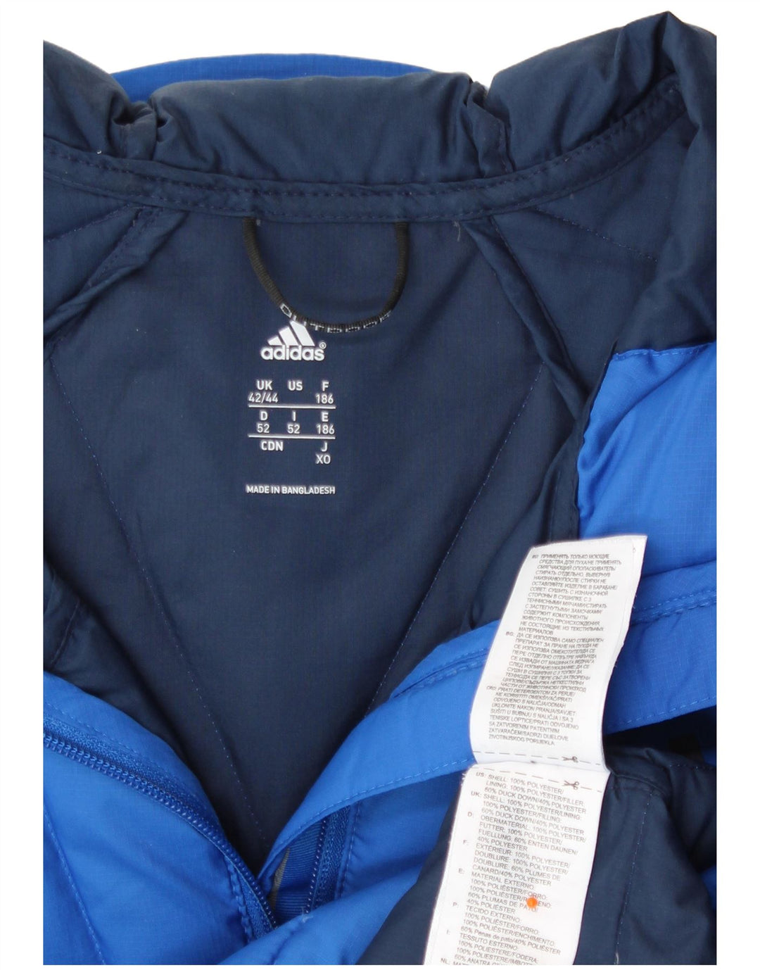 Jachetă căptușită cu glugă Adidas pentru bărbați Marea Britanie 42/44 Poliester albastru mare