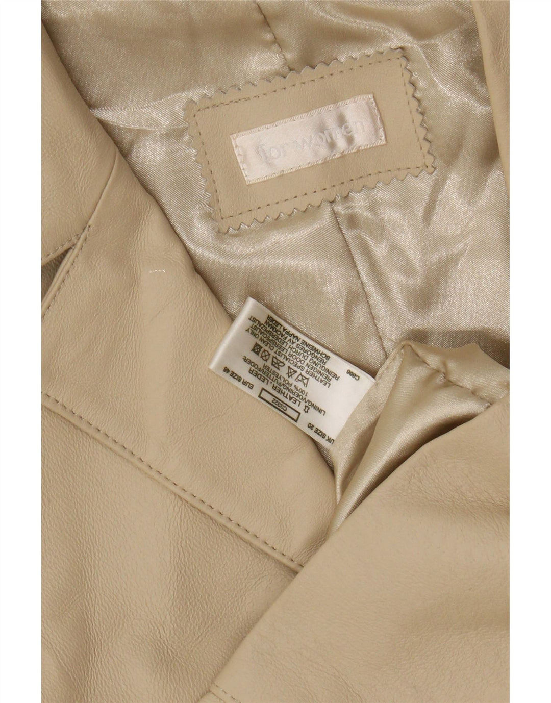 Palton de piele pentru femei VINTAGE UK 20 2XL piele bej