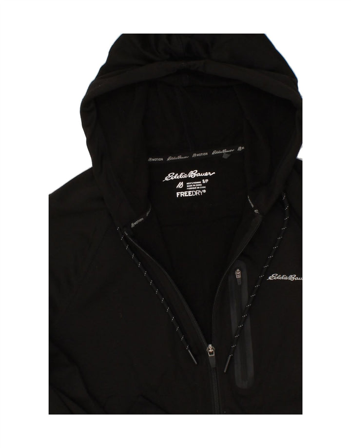 EDDIE BAUER Mens Zip Hoodie Sweater Small Black Polyester Vintage Eddie Bauer and Second-Hand Eddie Bauer from Messina Hembry 
