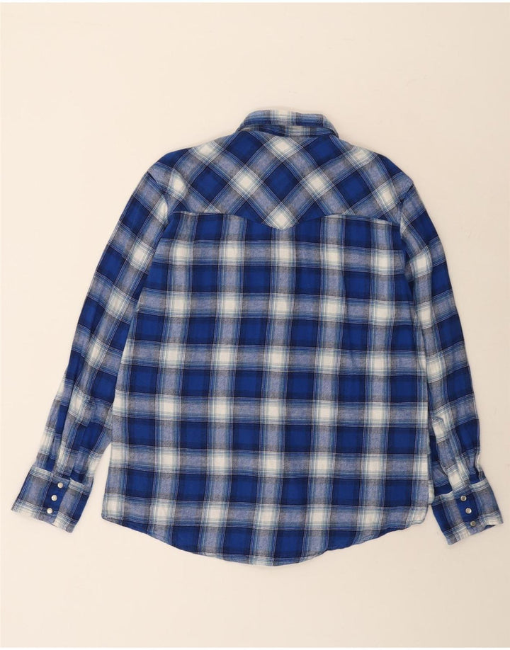 Cămașă de flanel pentru bărbați Wrangler, cu carouri mari, albastre