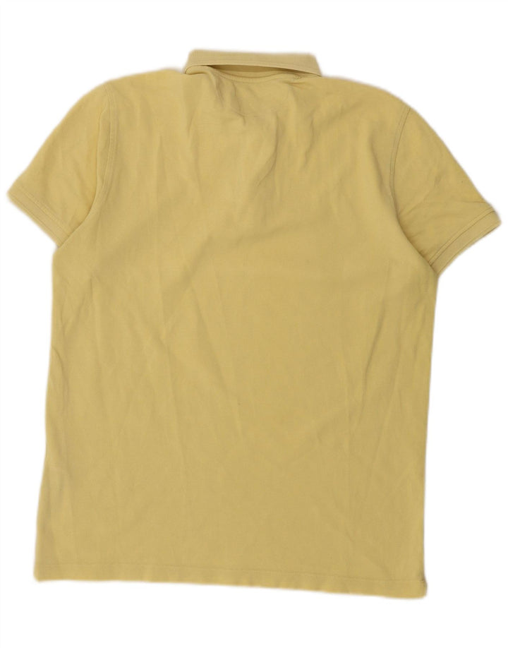 Tricou polo Massimo Dutti pentru bărbați din bumbac galben mediu