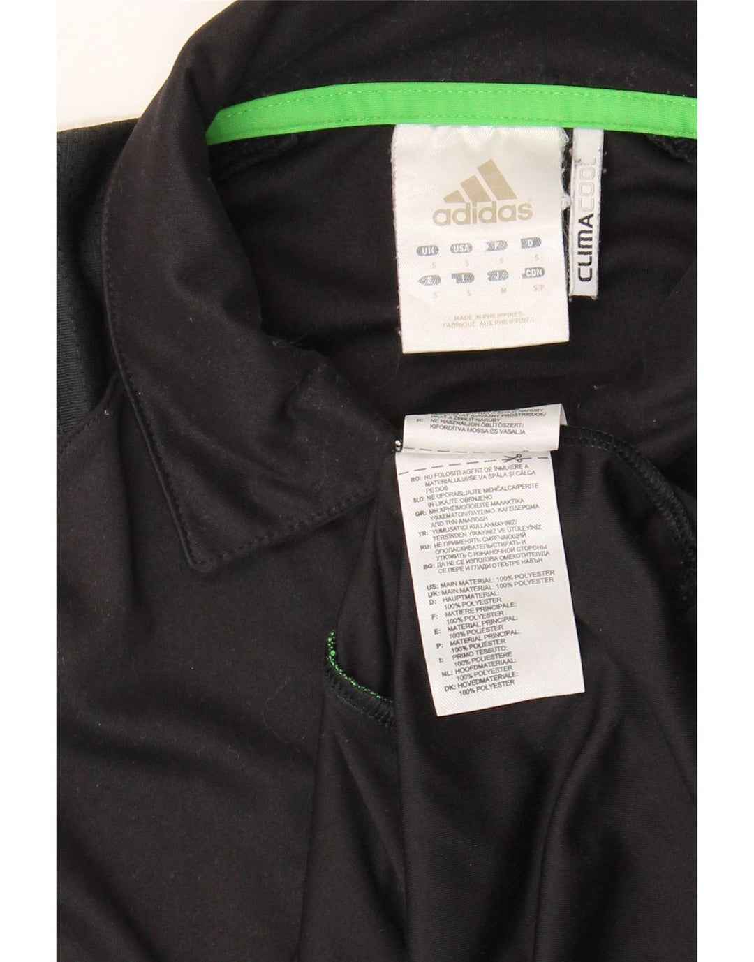 Tricou polo Adidas Climacool pentru bărbați, poliester negru mic