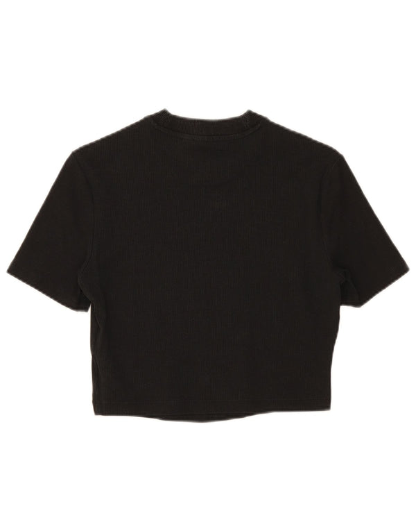 Tricou pentru femei Adidas Crop Top UK 12 Medium Black Bumbac