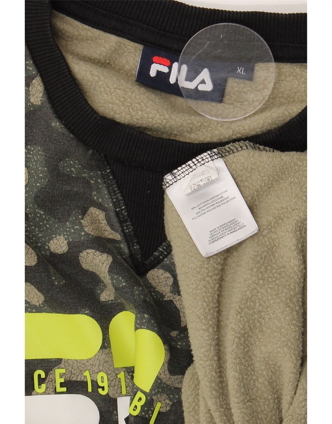 Hanorac grafic pentru bărbați Fila Jumper XL Kaki Camuflaj Bumbac