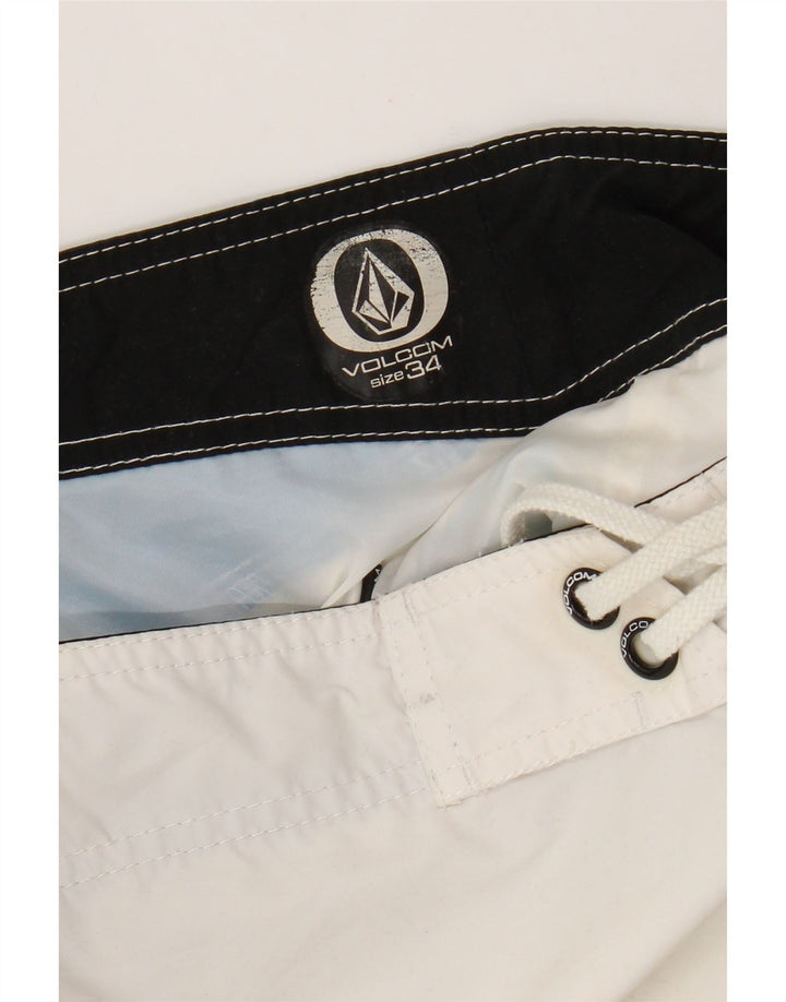 Pantaloni scurți de înot grafic pentru bărbați Volcom, mari, alb, color block