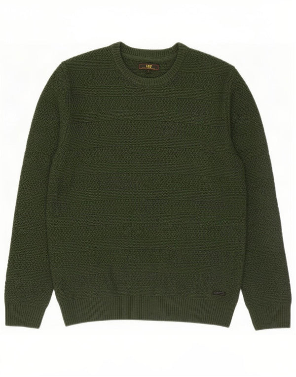 Pulover Lee pentru bărbați cu gâtul turnat, mare, verde, acrilic