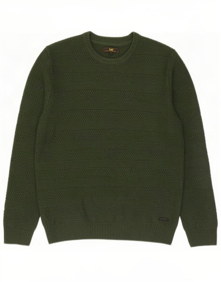 Pulover Lee pentru bărbați cu gâtul turnat, mare, verde, acrilic