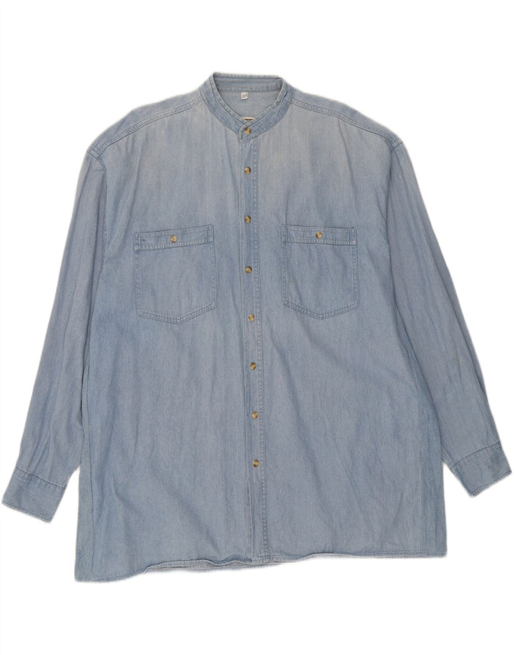 VINTAGE Mens Denim Shirt Size 41/42 Large Blue Vintage Vintage and Second-Hand Vintage from Messina Hembry 