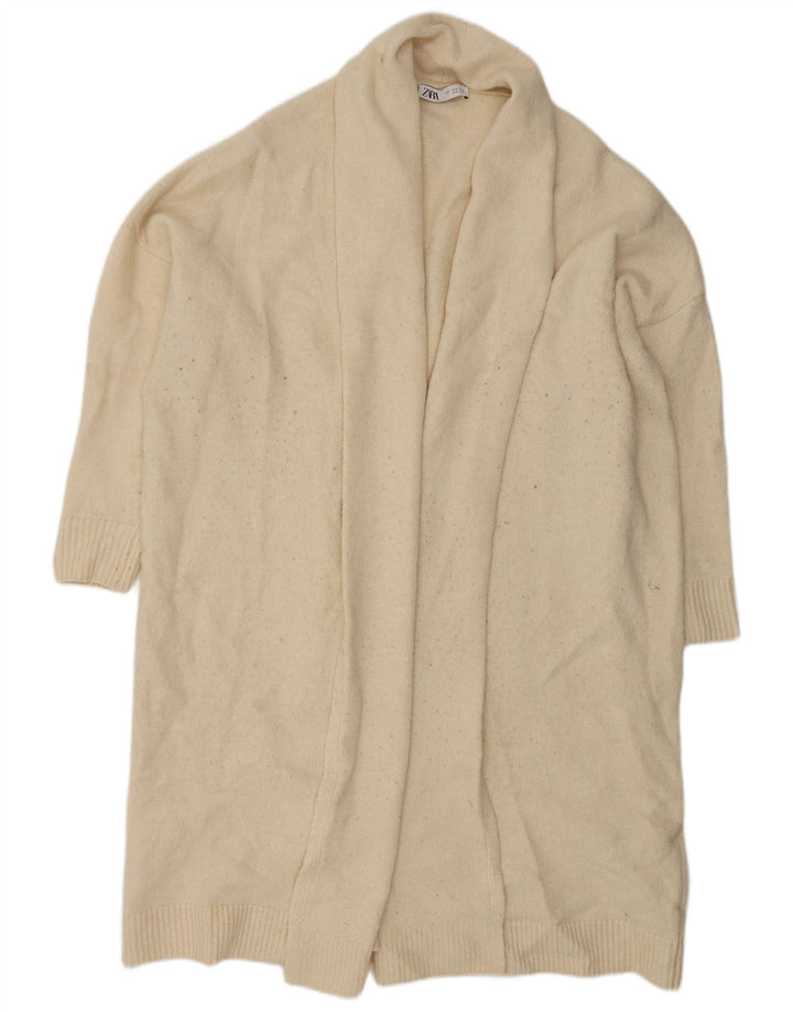 Pulover cardigan deschis supradimensionat pentru femei Zara UK 10 Small Off White