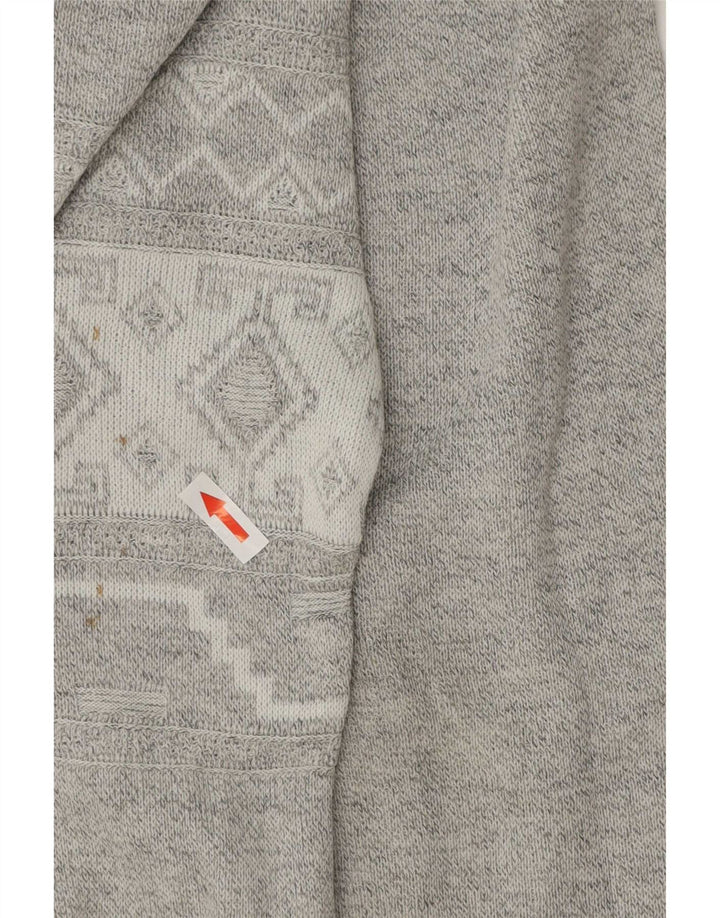 Pulover vintage pentru bărbați, cu gât de barcă, XL, gri geometric