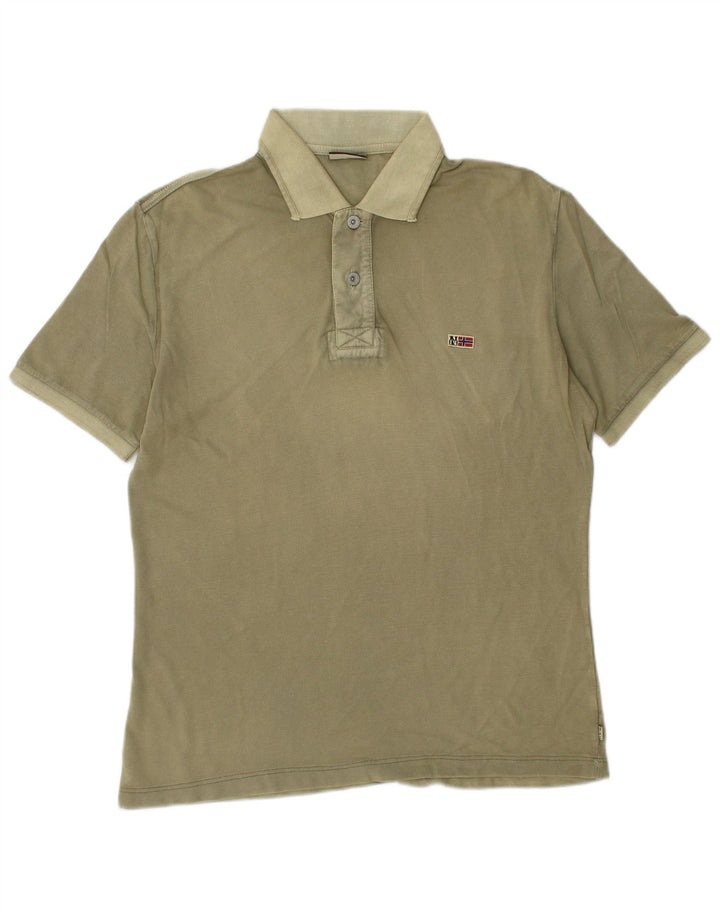 Tricou Polo Geographic NAPAPIJRI pentru bărbați, kaki mediu