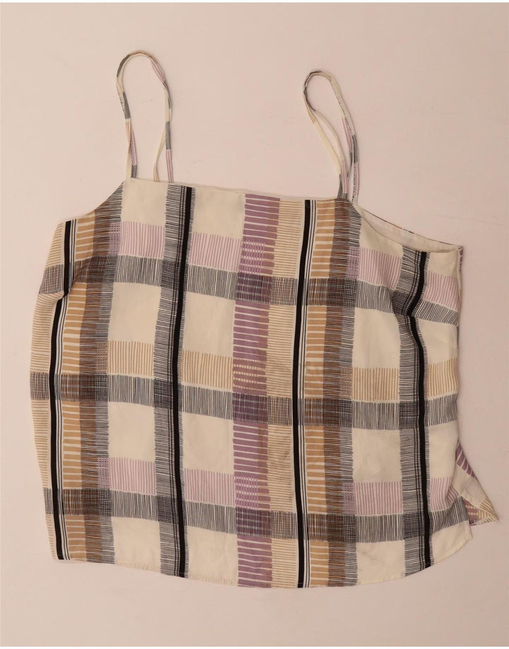 Marks & Spencer Crop Cami Top pentru femei UK 22 3XL Bej Check Poliester