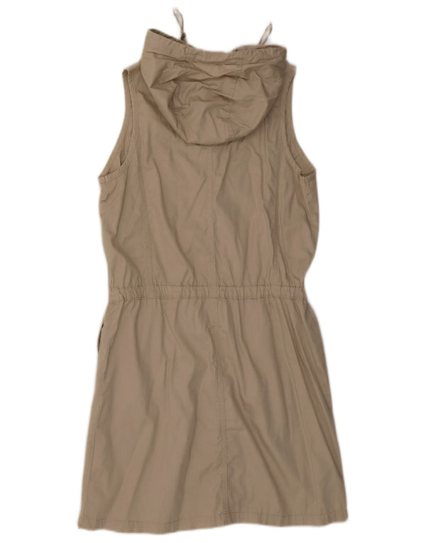 Rochie cămașă cu glugă fără mâneci Michael Kors pentru femei US 6 Medium Beige Bumbac