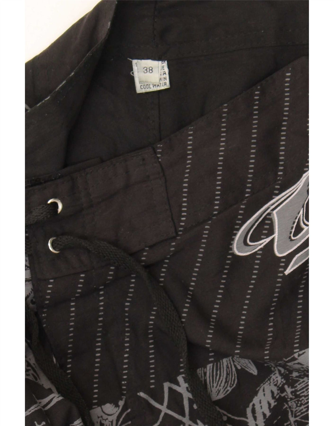 Pantaloni scurți de înot vintage pentru bărbați, XL, negru, floral, poliester