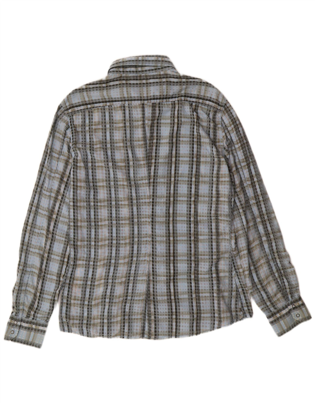 FRENCH CONNECTION Mens Shirt Large Blue Check Polyester