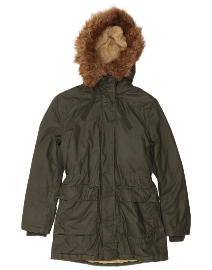 Jachetă ceară cu glugă supradimensionată pentru femei Marks & Spencer UK 8 Small Khaki