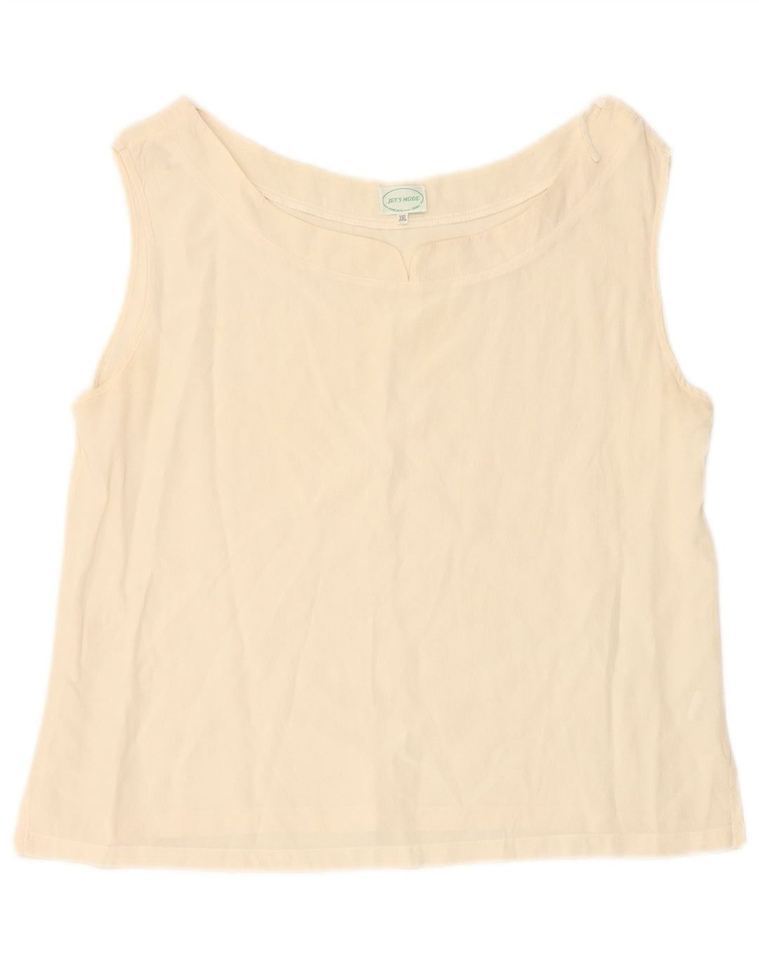 Bluză fără mâneci pentru femei VINTAGE, 20 UK 2XL, mătase alb