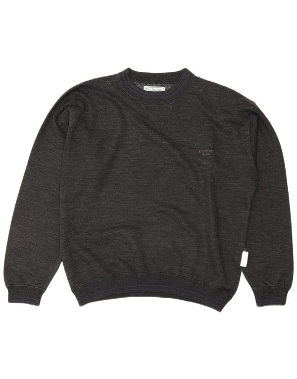 Hanorac vintage pentru bărbați Jumper mare bumbac gri